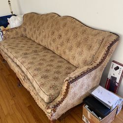 FREE — Antique Couch, Table, Solid Mahogany Desk