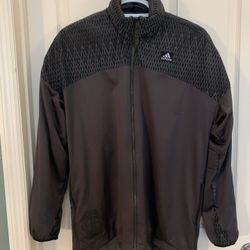 Adidas Hooded Sports Jacket - Men Large-Dark gray - Very Good Condition