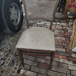 Vintage Mahogany Rattan Back Folding Chairs