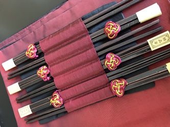 Wooden chopsticks with matching placemats