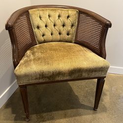 Original Midcentury Caned Barrel Lounge Chair