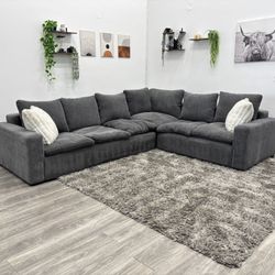 Gray Sectional Cloud Couch - Free Delivery 