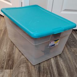 Sterilite Clear Storage Bin, 23"LX16"WX12"H, 53L Storage Bin w/Lid