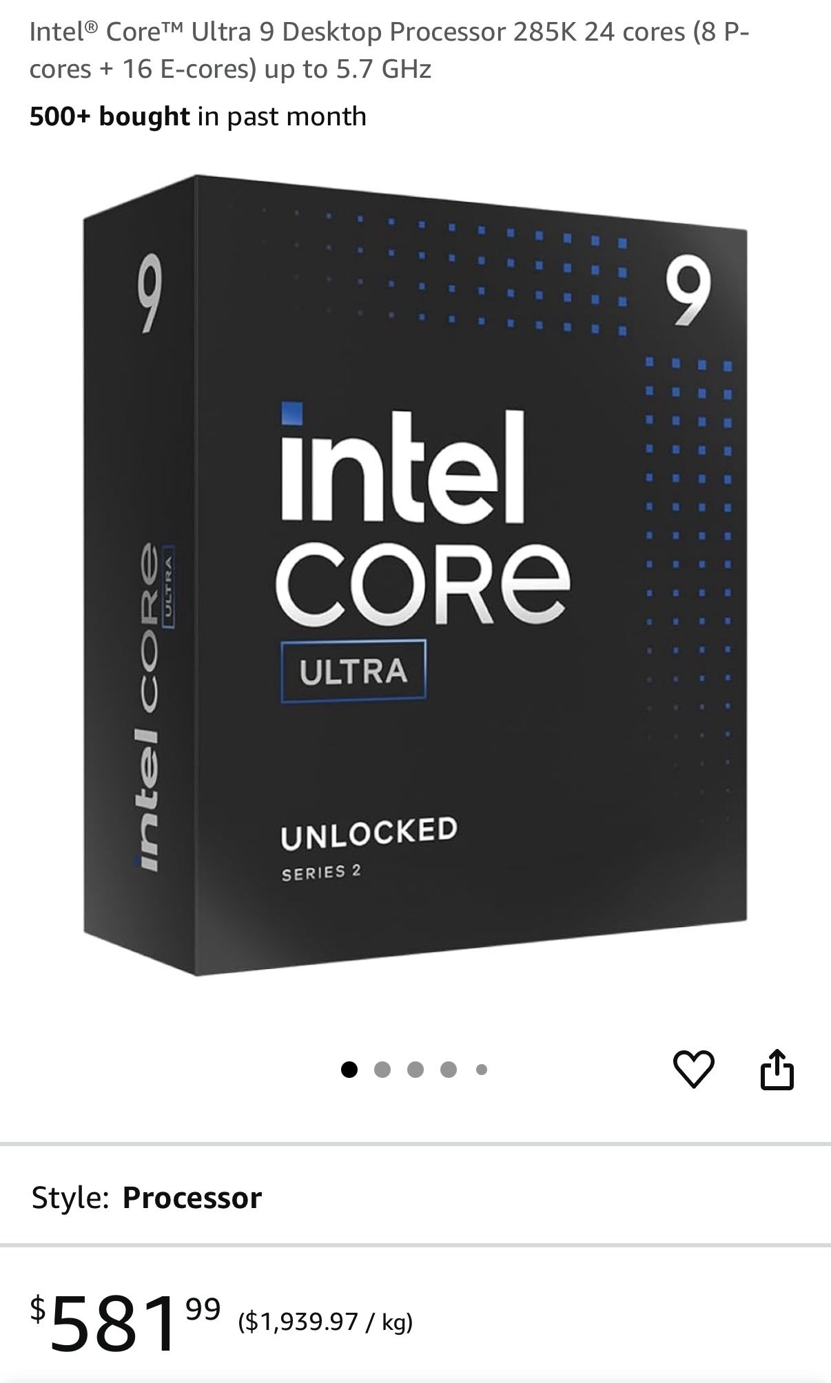 Intel Core Ultra 9 285k