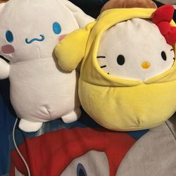 Cinnamoroll and Hello kitty pompompurin plush