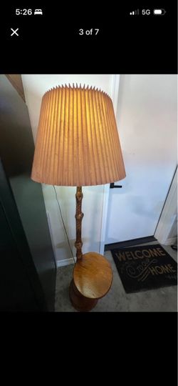 Vintage Cholla retro Floor Lamp with Side Table