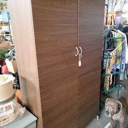 Large Brown Cabinet W/ Wheels