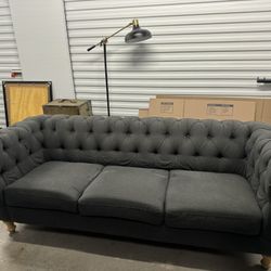 Grey World Market Tufted Sofa