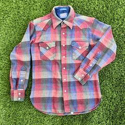 Women’s Vintage Pendleton High Grade Western Wear Wool Shirt Pearl Snap USA Made 