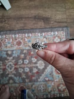Sterling silver Humming Bird with flowers