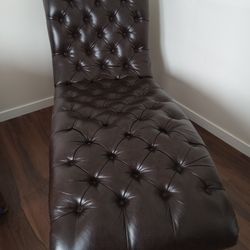 Brown Leather Chaise