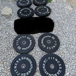 210LB Olympic Bumper Plate Set 10lb - 15lb - 35lb - 45lb