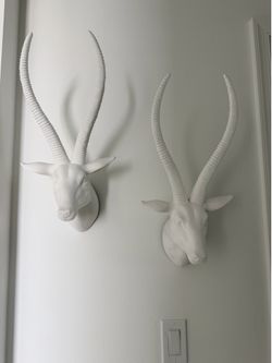 White Antelope Wall Sculptures