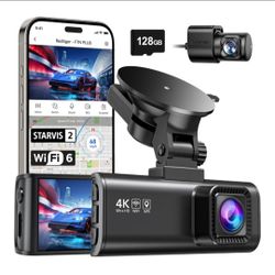 ☆ REDTIGER F7NP 4K Dash Cam Front Rear, STARVIS 2 Sensor, Free Card Included 5.8GHz WiFi-20MB/s Download, WDR Night Vision, Wide Angle, G-sensor Incid