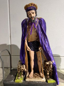 San Lázaro Religious Folk Art Statue life-size 5 1/2 feet
