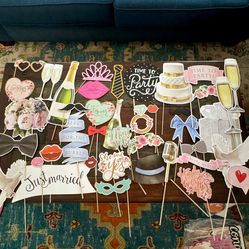 LOT OF WEDDING PHOTO BOOTH PROPS! In Great Condition!
