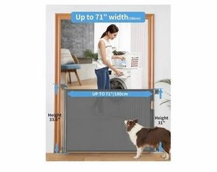 Veraste Retractable Baby Gate 33.6" Tall, Expands To 55" Wide
