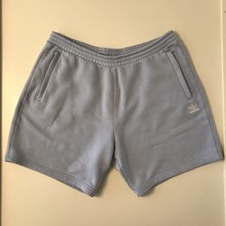 Adidas Men’s Fleece Sweat Shorts Light Baby Blue Essential Baggy Wide Leg Gym — Size XL