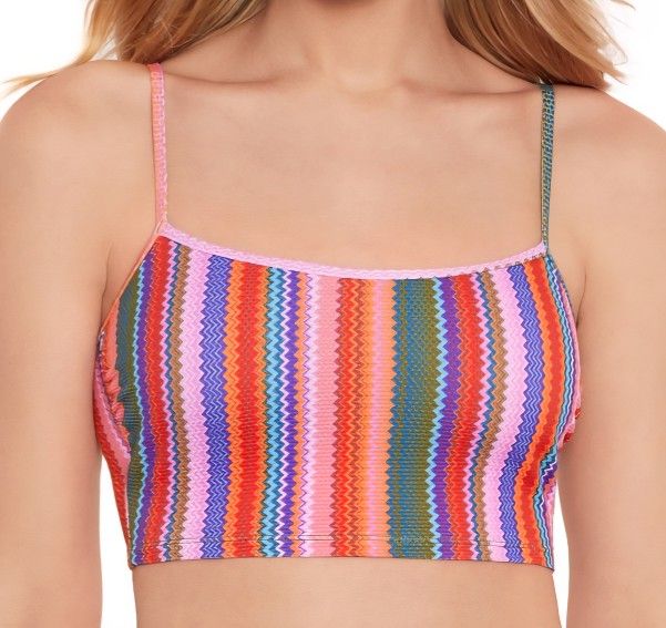 Salt + Cove Juniors' Ziggy Pop Longline Bikini Top, Multi, XS & S