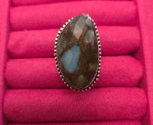 Native/Southwestern turquoise ring Marked 925.