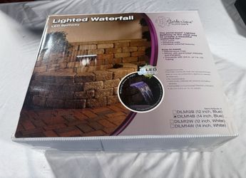 Gardenique Lighted Waterfall LED Spillway – 14” Blue (New)