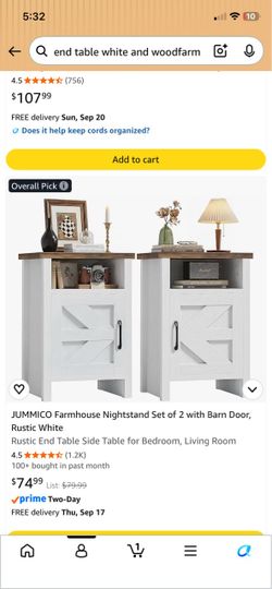 Two farm house end tables