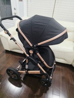 Steanny Baby Stroller Reversible Stroller Up to 55lbs,2-IN-1 Stroller Suit Newborn to Toddler Baby Carriage