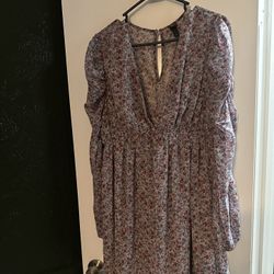 Short Floral Purple Dress XXL