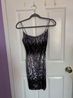 B. Darlin Black Silver Sequin Mini Party Dress (SIZE 1/2)