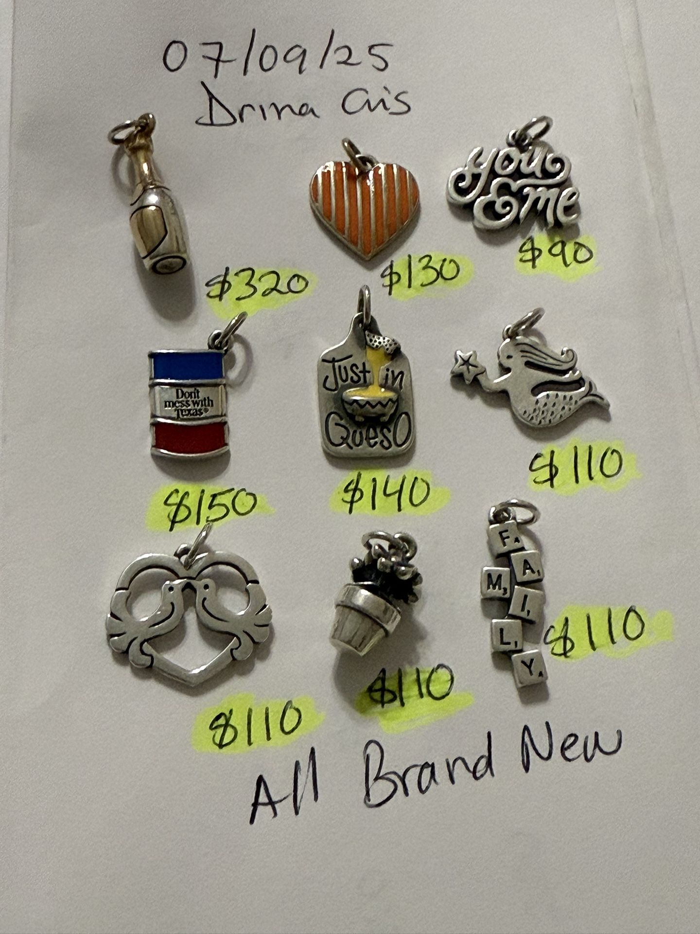 James Avery Retired Charms Brand New Price In The Picture