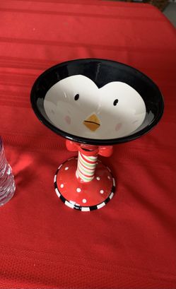 Christmas Penguin Martini Glass