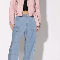 Walter Baker Leather Jacket In Rose Pink