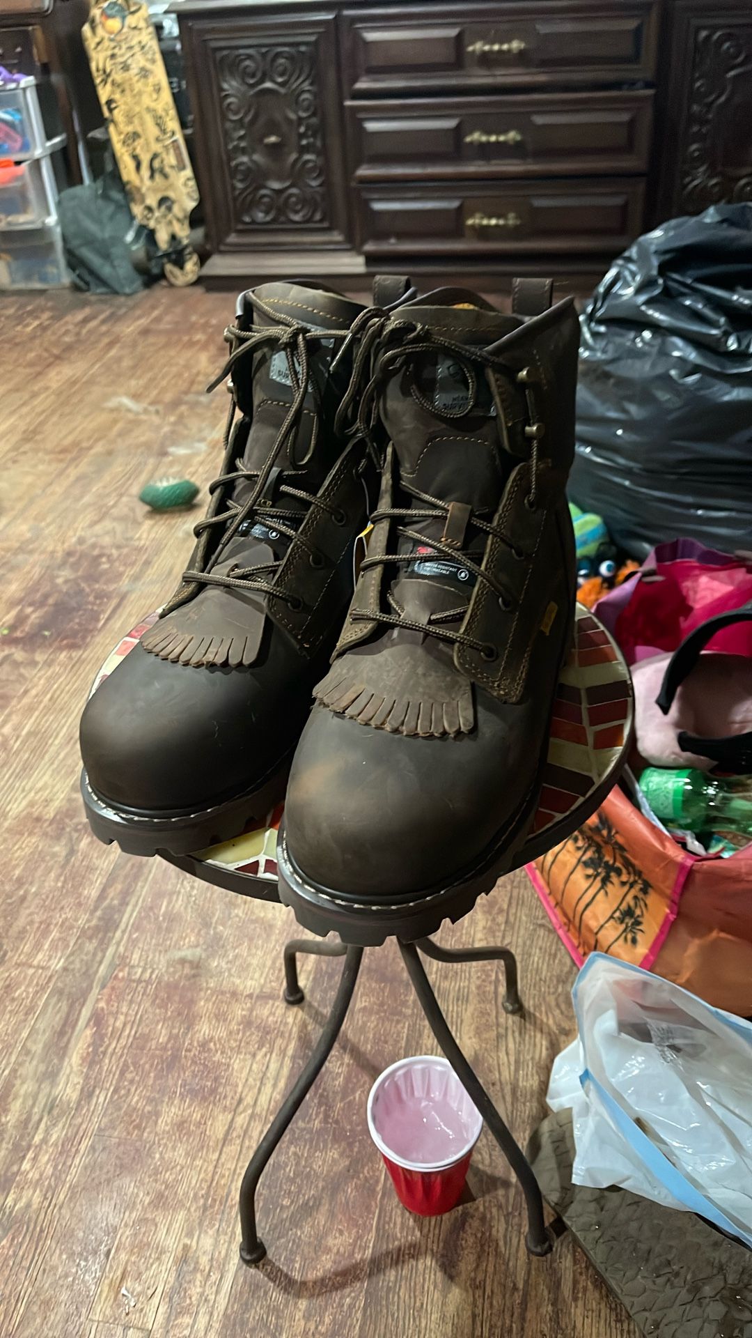 Herman Survivor Dover Men 14 M Steel Toe Work Boots 6” Brown Leather Waterproof
