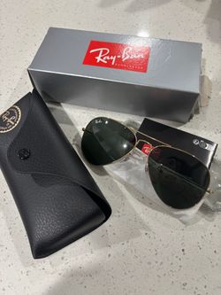 Ray-Ban Aviator Sunglasses with Case and Box