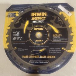 7 1/4” Irwin 24035 Weldtec 24 Carbide Tooth Circular Saw Blade