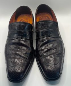 Mezlan Perforated Leather Slip In Dress Shoes Size 11