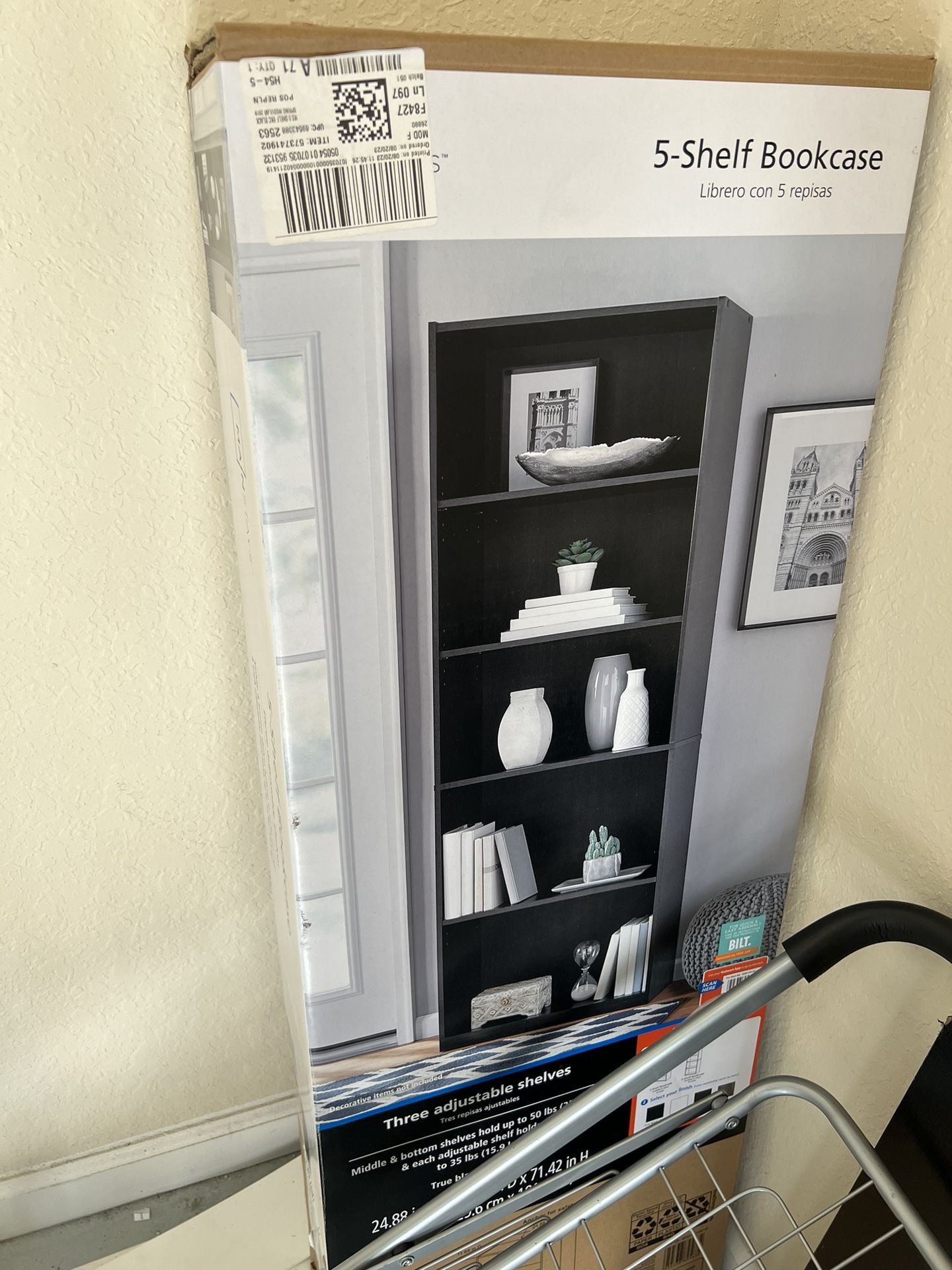 Book Shelf 5 Shelves Black (shelf)