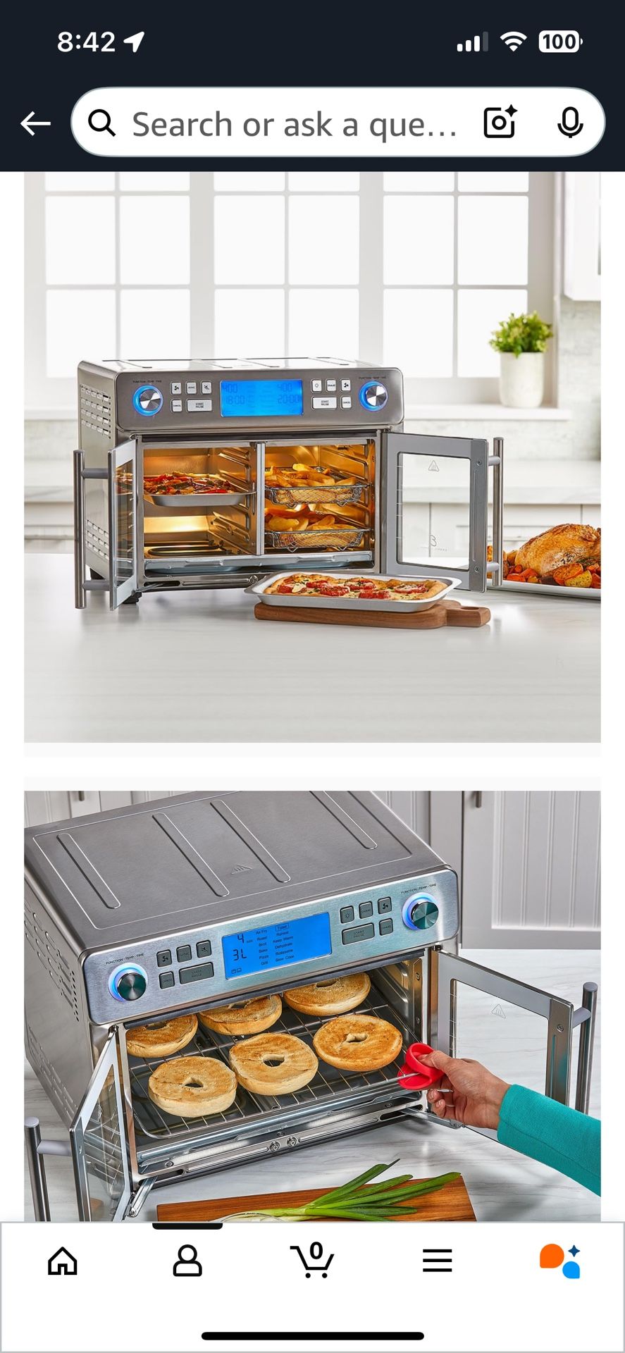 EmerilLagasse Dual Zone 360 Air Fryer Oven Combo with French Door, 25 QT Extra Large, Cook Two Foods in Different Ways, Up to 60% Faster from Frozen t