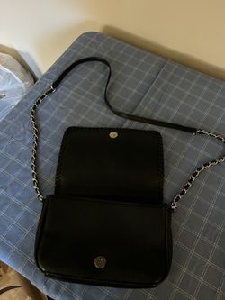 Black leather shoulder bag