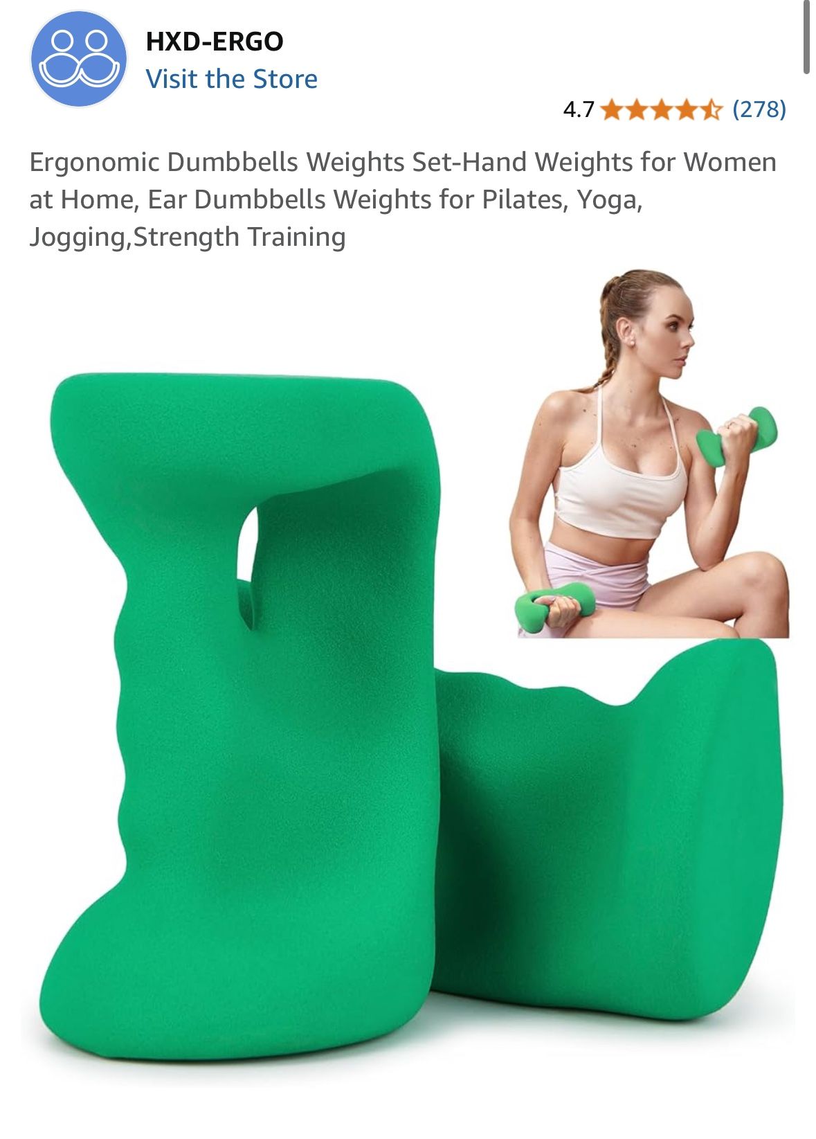 Ergonomic Dumbbells Weights Set-Hand Weights for Women at Home, Ear Dumbbells Weights for Pilates, Yoga, Jogging,Strength Training