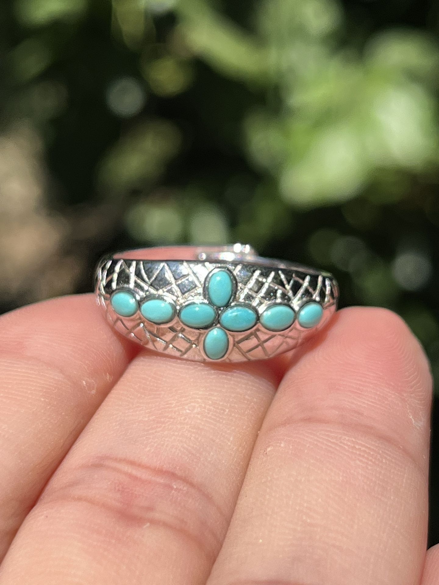 Sterling Silver Adjustable Turquoise Ring 