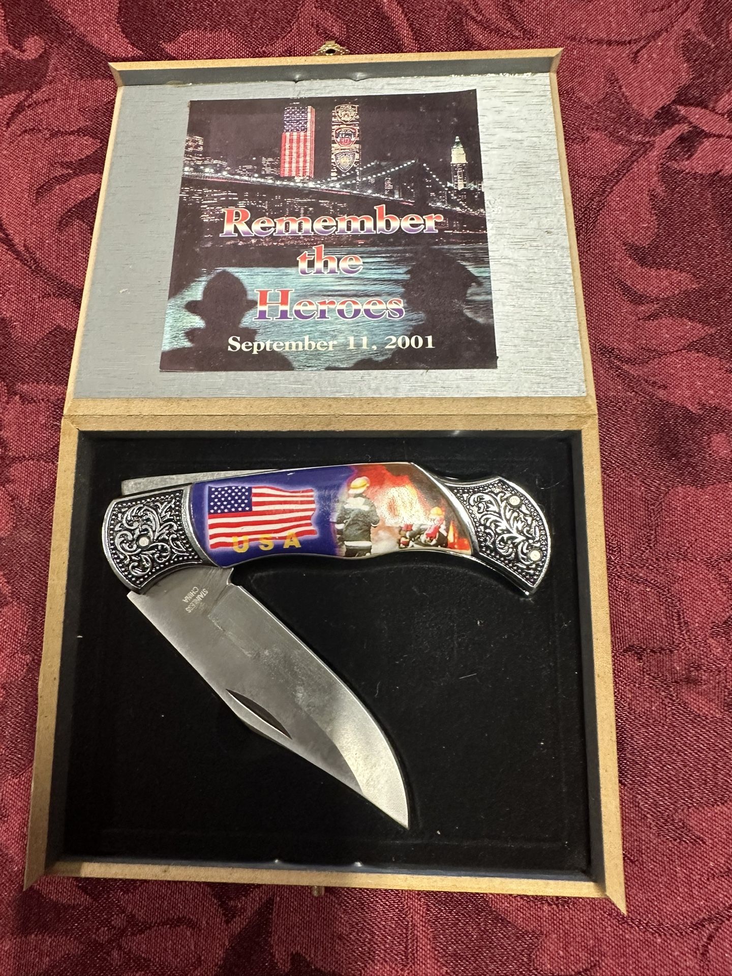 Remember The Heroes - September 11th, 2001 - Collectible Folding Knife with Case