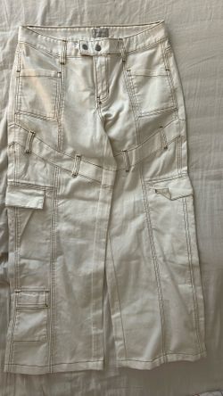 PACSUN, Cargo Jeans, White, Size 28