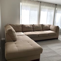 Tan Sectional Couch - FREE DELIVERY