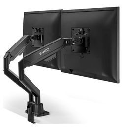 EVEO Premium Dual Monitor Mount 14"-32” Dual Monitor Arm VESA Bracket Adjustable Height Gas Spring Dual Monitor Stand