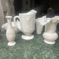 Vintage Milk Glass Set