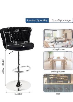 Black Velvet Bar Stools