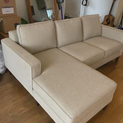 Light Gray Sectional Sofa – Cleaned, Priced to Move