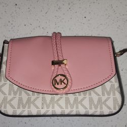 Michael kors white sales and pink purse