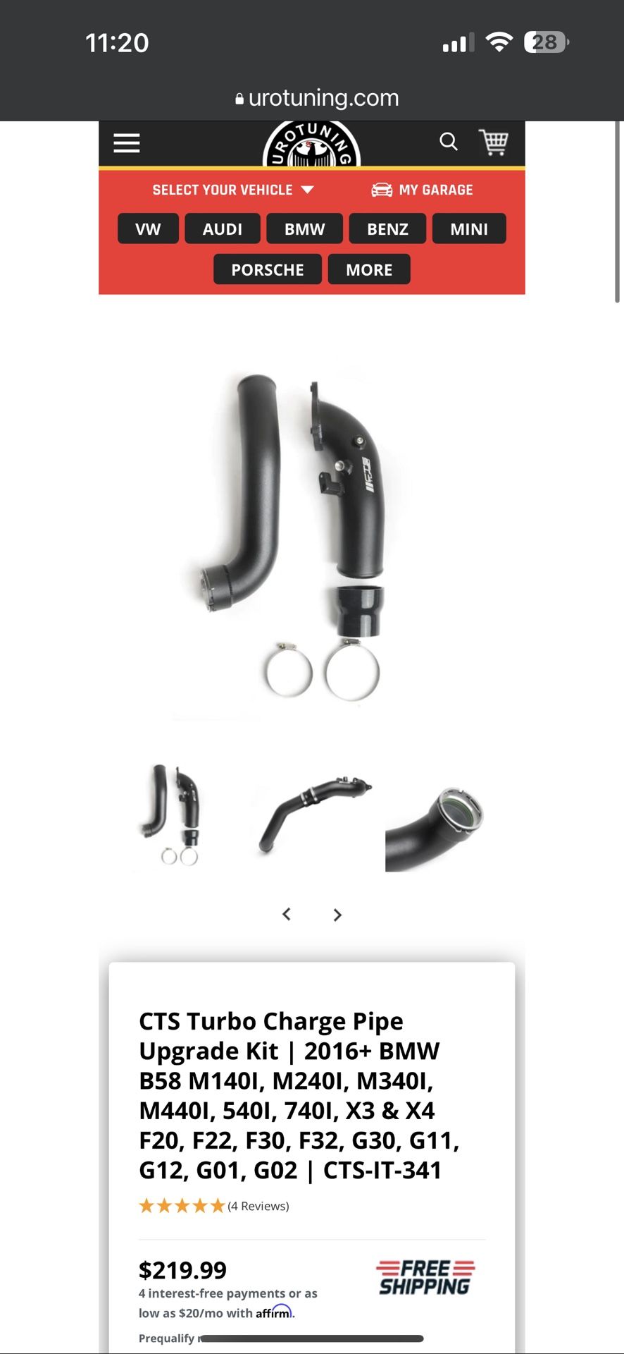 CTS Turbo Charge Pipe Upgrade Kit